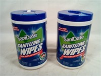 Lot of 2 - SaniDate Sanitizing Wipes - Bleach & A