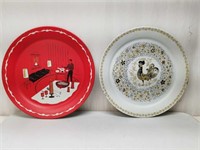 MCM Tin Fondue + Rooster Large Serving Trays