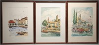 Vintage Watercolor Paintings, Signed A.Marini (3)