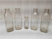 Old Glass Milk Bottles from Farmhouse Basement