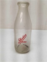 Blenheim Dairy Silk Screen Glass Milk Bottle