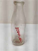 Wheatley Ontario Glass Silk Screen Milk Bottle