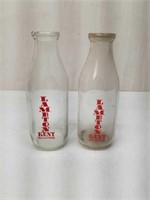 Lampton Kent Wallaceburg Silk Screen Milk Bottles