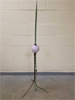 Purple Tint Milk Glass Lightning Rod Ball + Rod