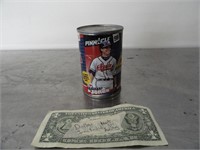 Baseball card in sealed can