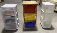(3) Small 3 Drawer Storage Carts W/ Painters Tools