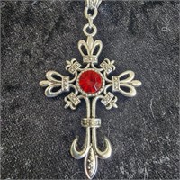Regal Cross with Red Stone