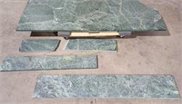 (5) Green Granite Counter Top Pieces