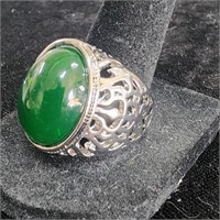 Adjustable Synthetic Jade Ring