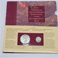 T. Jefferson Coinage & Currency Set w/ Silver