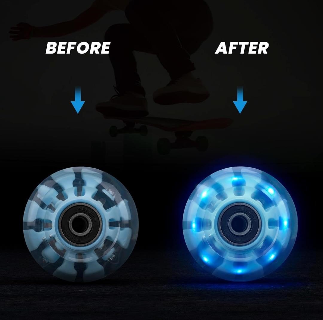Daxiga 82A Light up Roller Skate Wheels 32 x 58mm