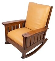 Tiger Oak Mission Style Rocking Chair
