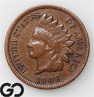 1908-S Indian Head Cent, FINE+, Bid: 105