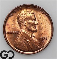 1931-D Lincoln Wheat Cent, Gem BU RED, Bid: 950
