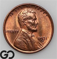 1931-S Lincoln Wheat Cent, Gem BU++ RB, Bid: 400