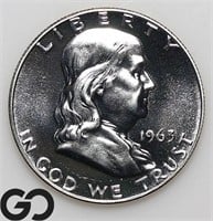 1963 Franklin Half Dollar, ANACS MS63, Bid: 15