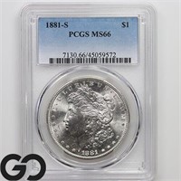 1881-S Morgan Silver Dollar, PCGS MS66, Guide: 425