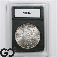 1884 Morgan Silver Dollar, Near Gem BU, Bid: 80