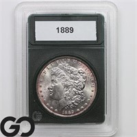 1889 Morgan Silver Dollar, Near Gem BU, Bid: 93