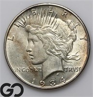 1934-D Peace Dollar, BU+, Bid: 300
