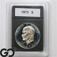 1973-S Eisenhower Dollar Proof, Silver, Bid: 25