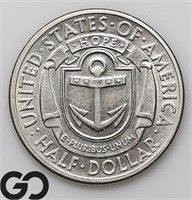 1936-D Rhode Island Commemorative 50c, BU Bid: 98