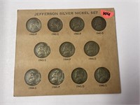 1942-1945 Silver Jefferson nickel collection