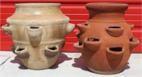 Strawberry Pots- Terra Cotta & Ceramic (2)