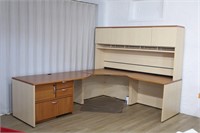 LARGE EXCECUTIVE OFFICE DESK AND CABINET
