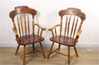 PAIR OF FARMHOUSE STYLE DINING CHAIRS