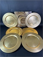 Set of Six Home Essentials Gold Charger Plates