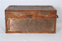 VINTAGE PINE AND COPPER CHEST