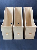 Three Wooden File Folder Holders