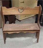 Country chic youth bench. 32×31×10. Seat is