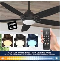 60"Matte Black  Ceiling Fan+light (read info)