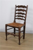 VINTAGE WOODEN CHAIR WITH WICKER SEAT