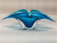 Blue Chalet?? Art Glass Stretch Bowl