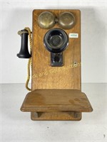 Antique Oak Wall Phone