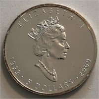 1999 / 2000 Canadian 1-Oz Silver Maple Leaf