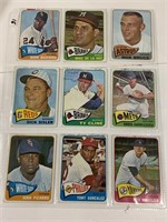 9- 1965 Baseball cards  low grade