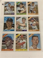 9- 1966 Baseball cards low grade