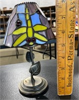 Stained Glass Dragonfly Candle Holder