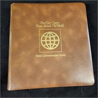 Leather-bound stamp collection