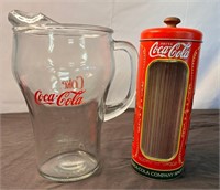 Coca Cola Pitcher & Straw Holder