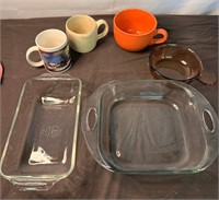 Glass bakeware and mugs