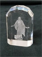 Religious laser etched crystal 2.5 in tall