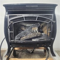Natural Gas Electric Free-Standing Fireplace,