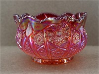 Red Cut Carnival Imperial Star Ameilia Glass Bowl