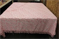 JC Penney Pink Vtg Chenille Style Tufted Blanket