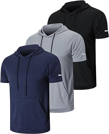 Men's 3 Pack Workout Shirts Dry Fit